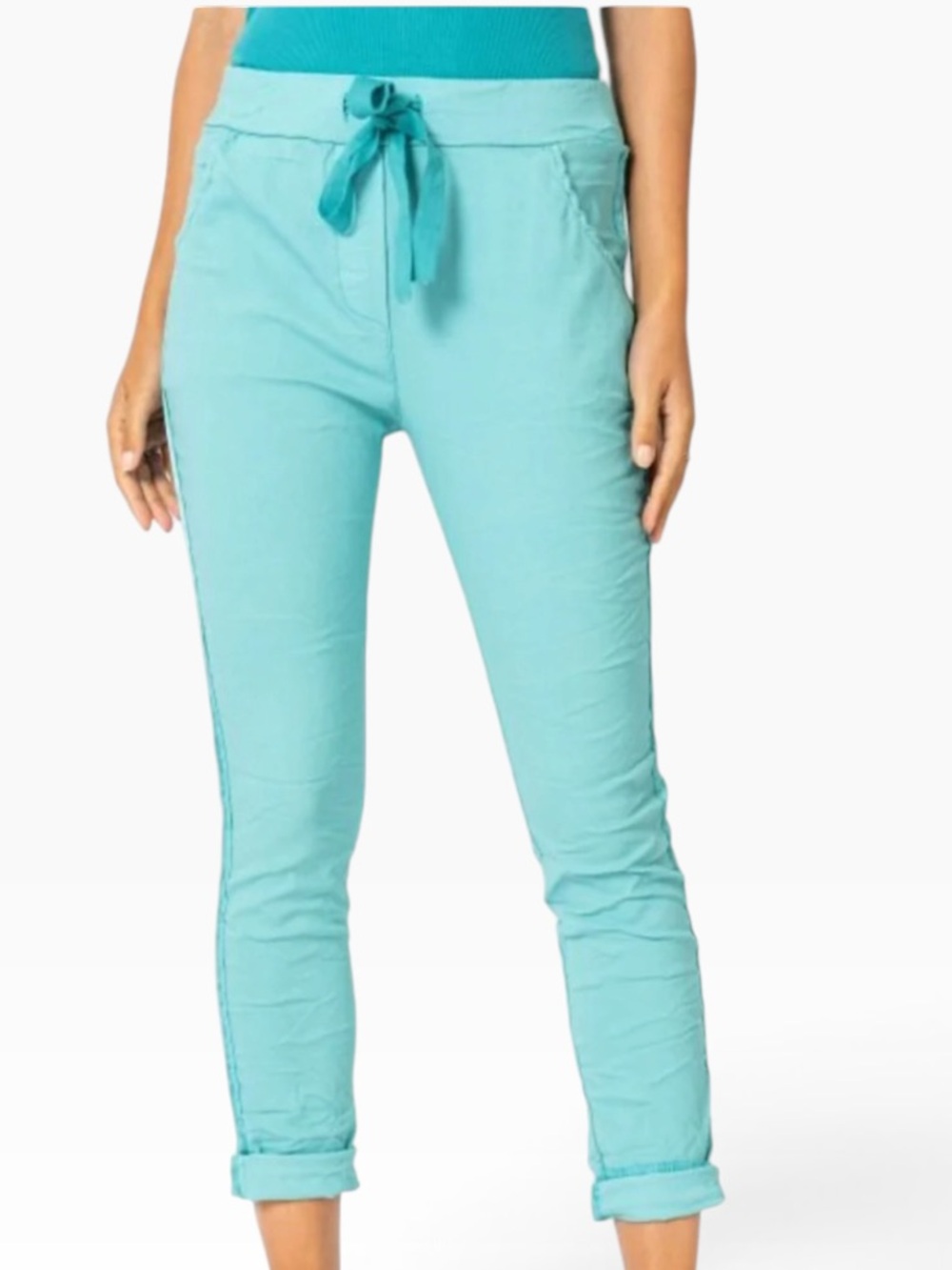 Marisima Smeraldo Drawstring Solid Stretch Pant O/S